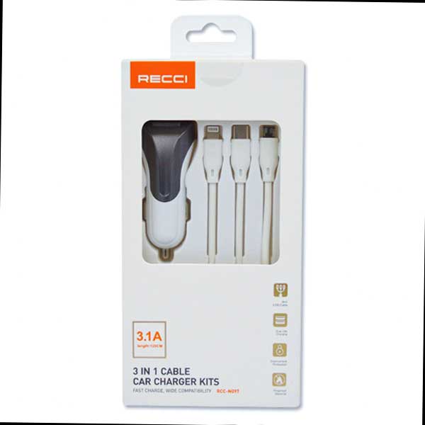 شاحن السيارة RECCI CABLE 3 IN 1