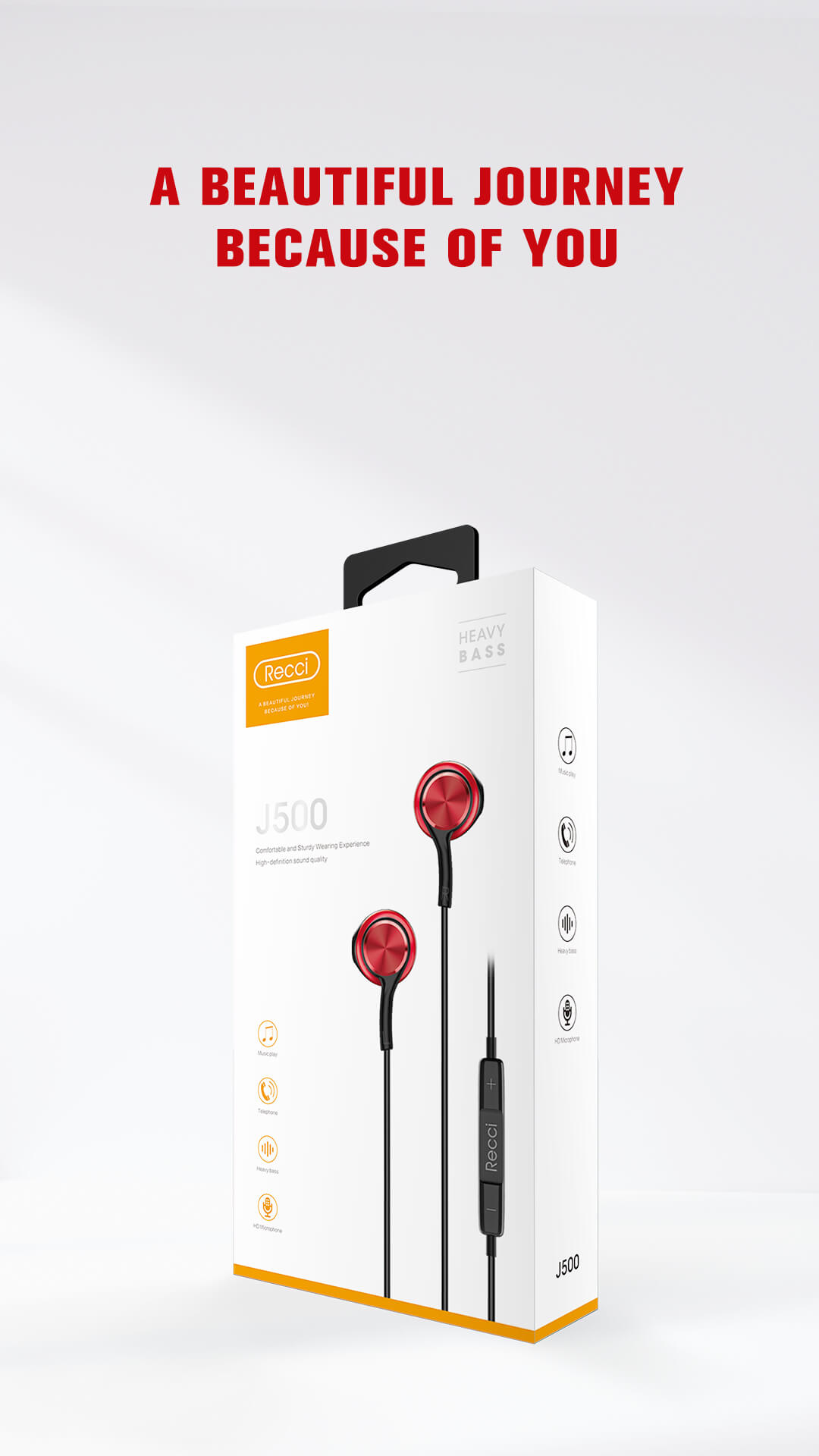 recci wired earphone J500 - الصورة 8