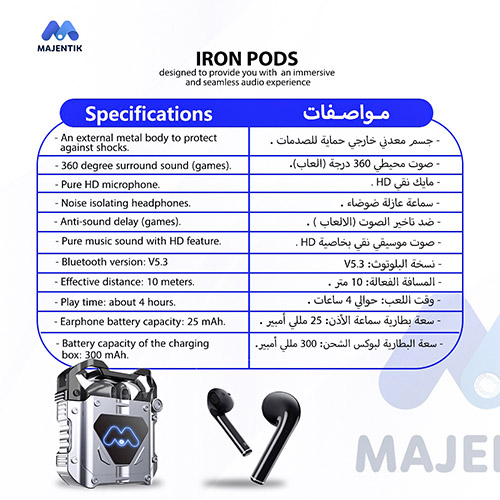 Iron Pods - ايربود ايرون ماجينتك - الصورة 6