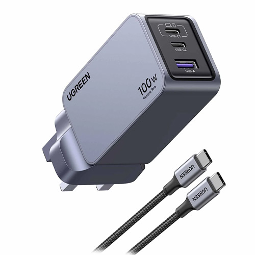 UGREEN Nexode Pro 100W GaN Charger with USB-C Cable Grey
