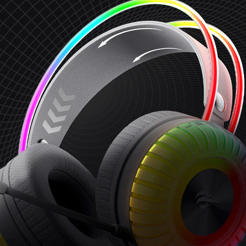 Havit Gamenote H2046U USB 7.1 RGB Gaming Headphone 50MM - الصورة 3