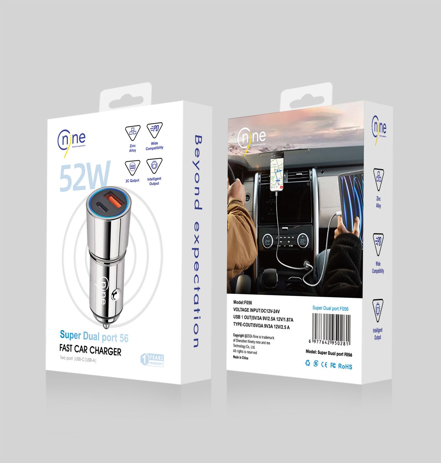 NineTec Fast car charger 52W