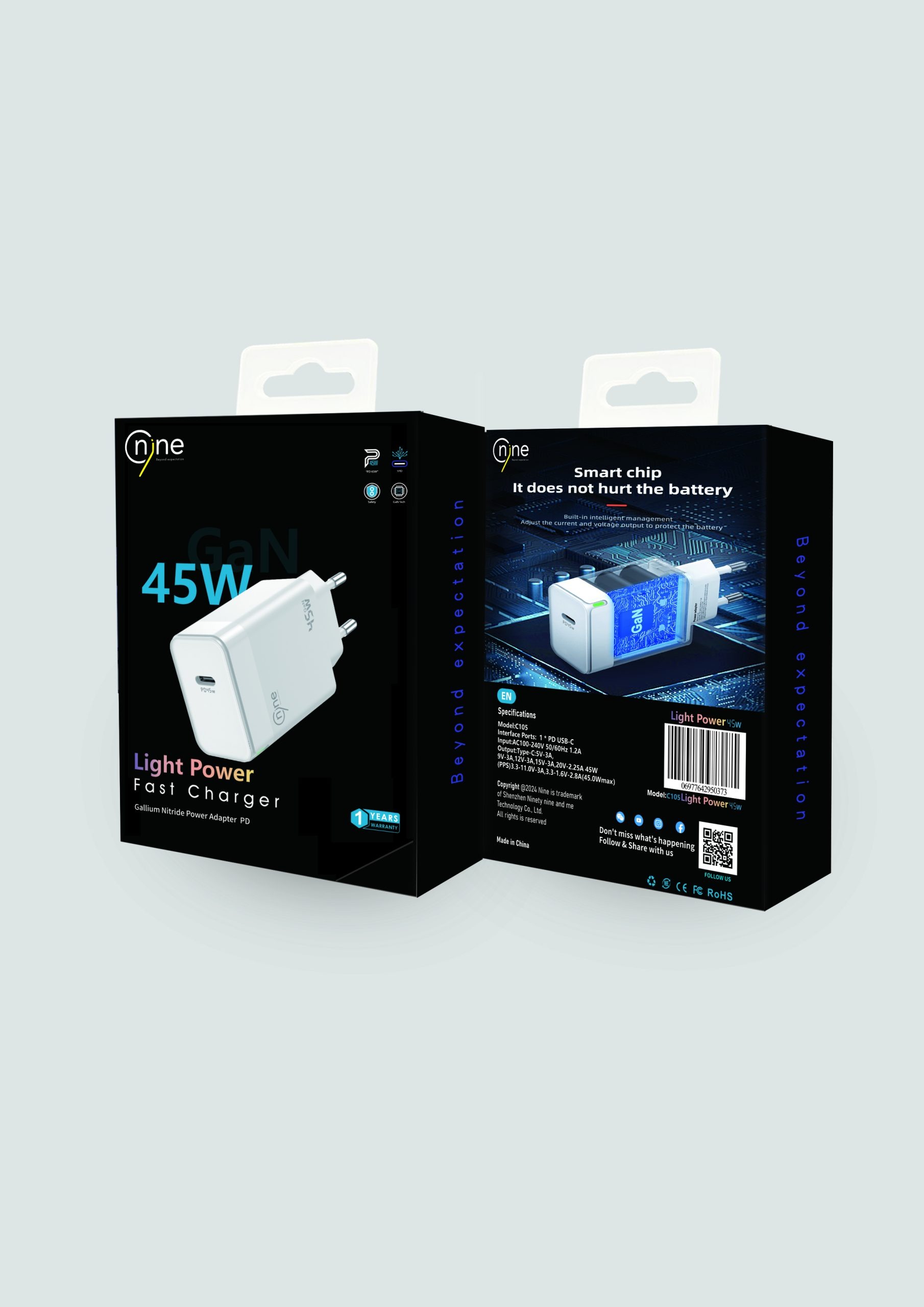 NineTec GAN Fast Charger 45W